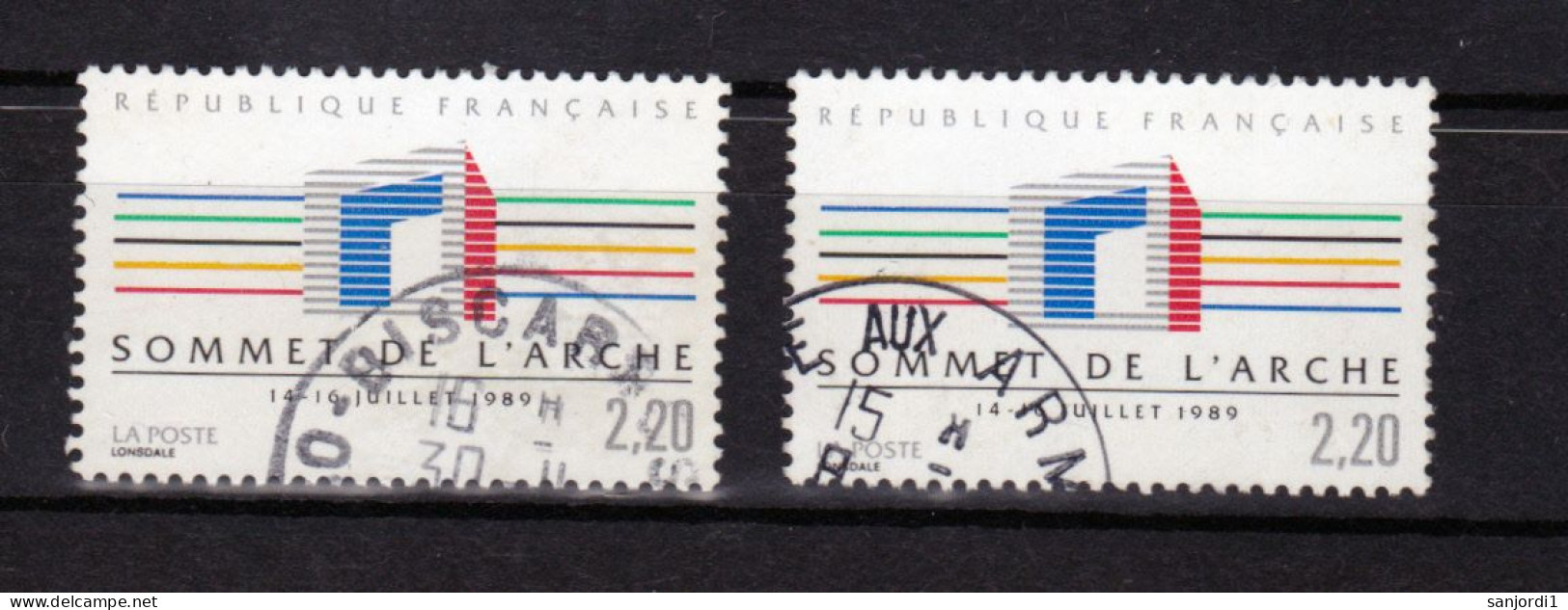 France 2600 Variété Traits Bleu Vert éloignés Et Normal  Oblitéré Used TB - Used Stamps