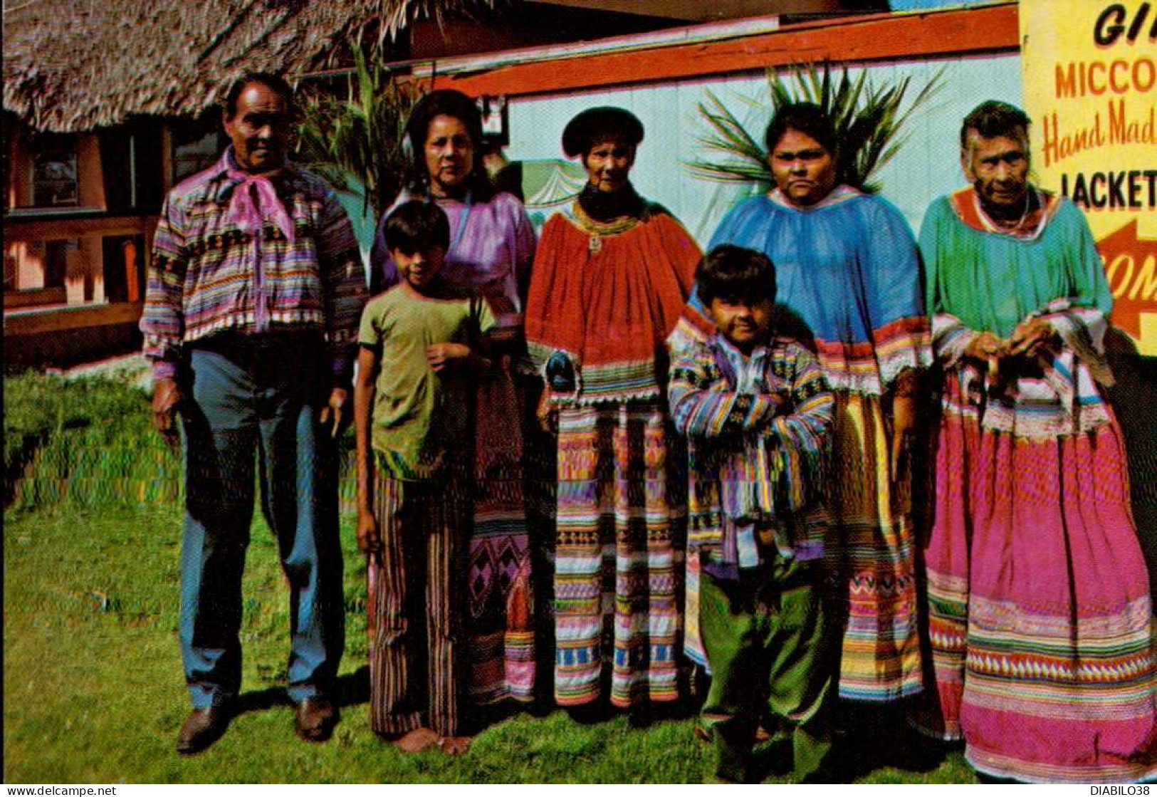 COLORFUL INDIAN COSTUMES AT JOHN TIGER POOL ' S INDIAN VILLAGE AND GIFT SHOP . . .  ( FLORIDA ) - Miami