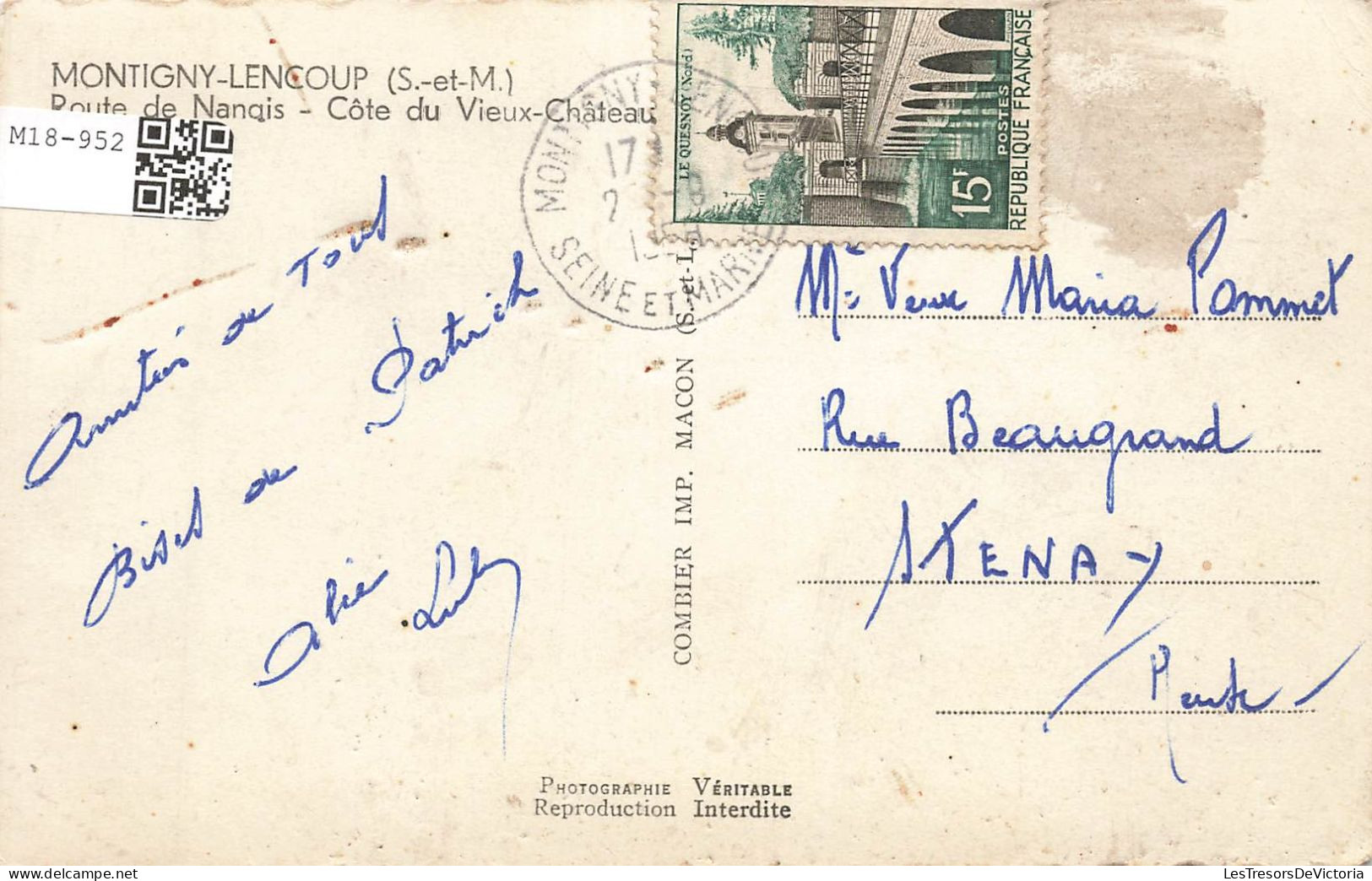 FRANCE - Montigny-Lencoup - Route De Nangis - Côte Du Vieux Château - Carte Postale - Altri & Non Classificati