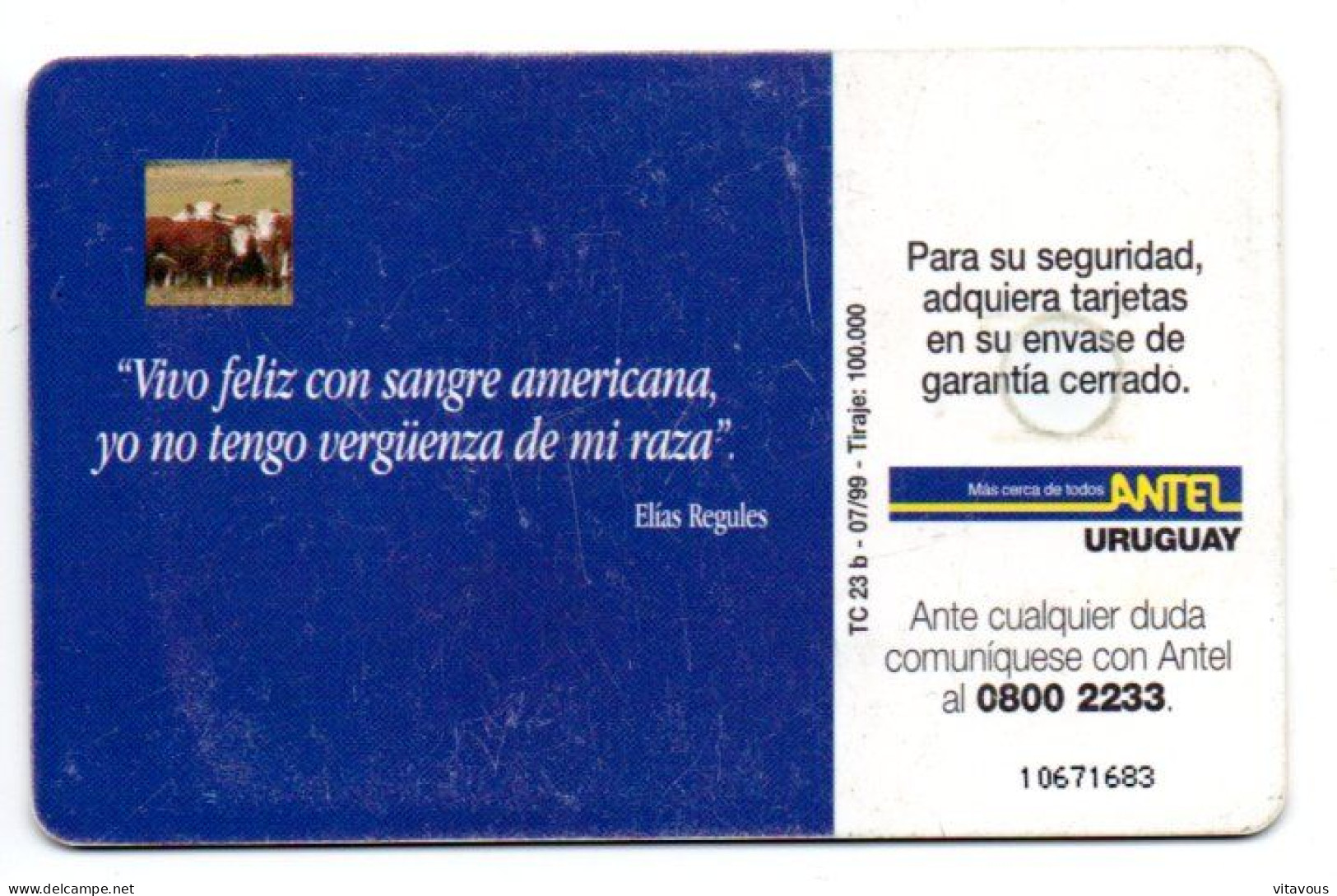 Télécarte Uruguay Phonecard  Karte (G 1003) - Uruguay