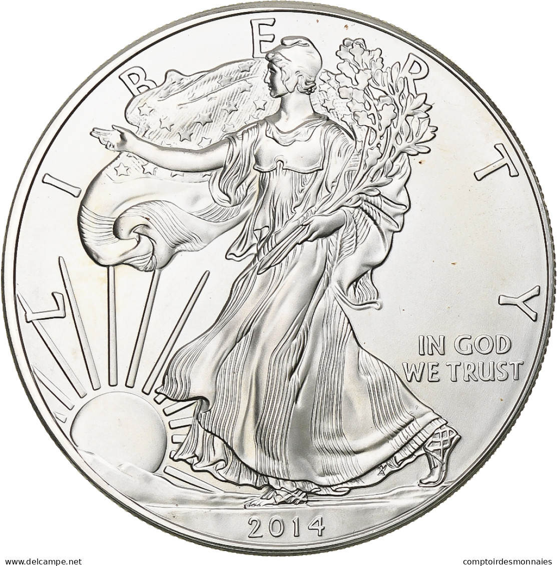 États-Unis, 1 Dollar, 1 Oz, 2014, Philadelphie, Argent, SUP, KM:273 - Plata