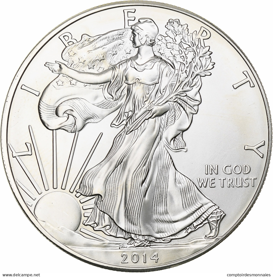 États-Unis, 1 Dollar, 1 Oz, 2014, Philadelphie, Argent, SPL, KM:273 - Zilver