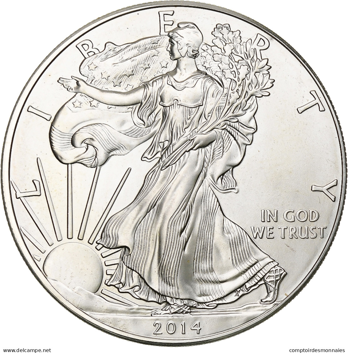 États-Unis, 1 Dollar, 1 Oz, 2014, Philadelphie, Argent, SPL, KM:273 - Zilver