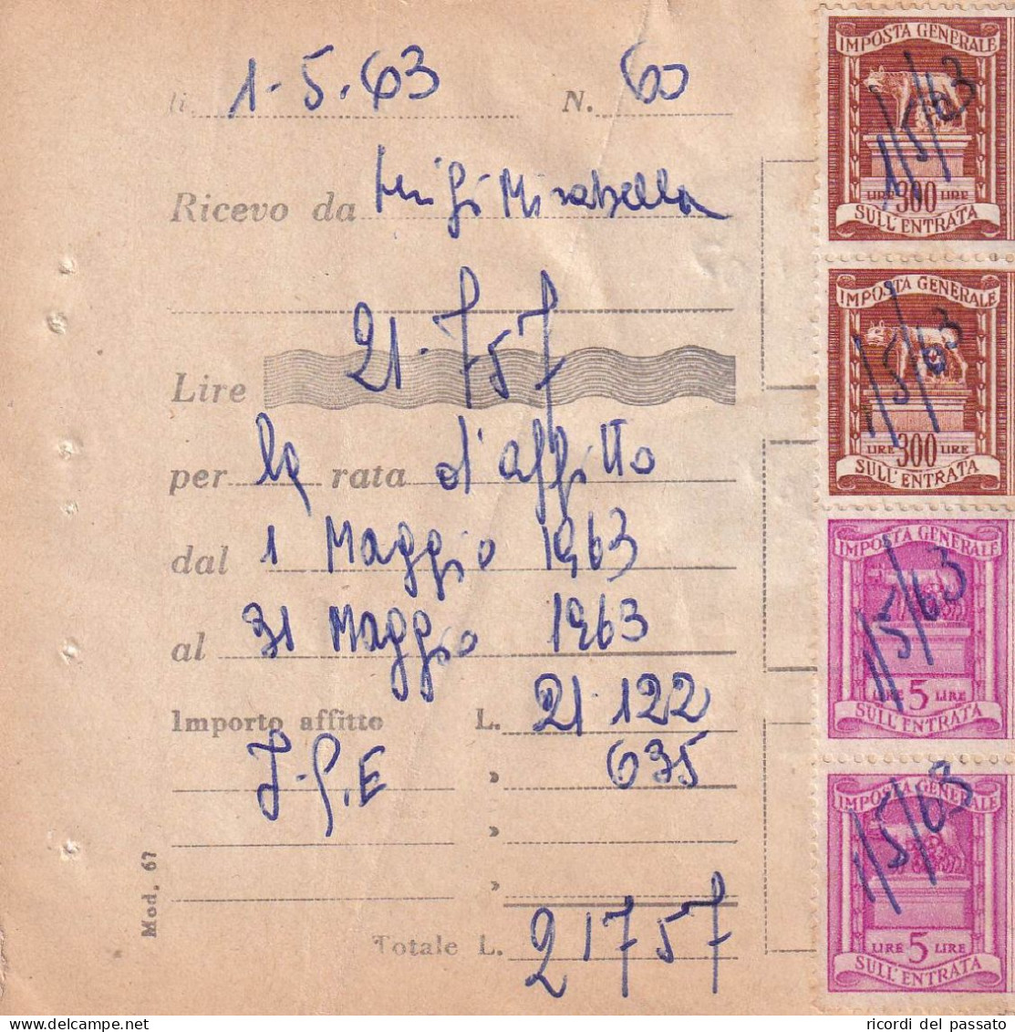 Marche Da Bollo Sù Ricevuta - Revenue Stamps