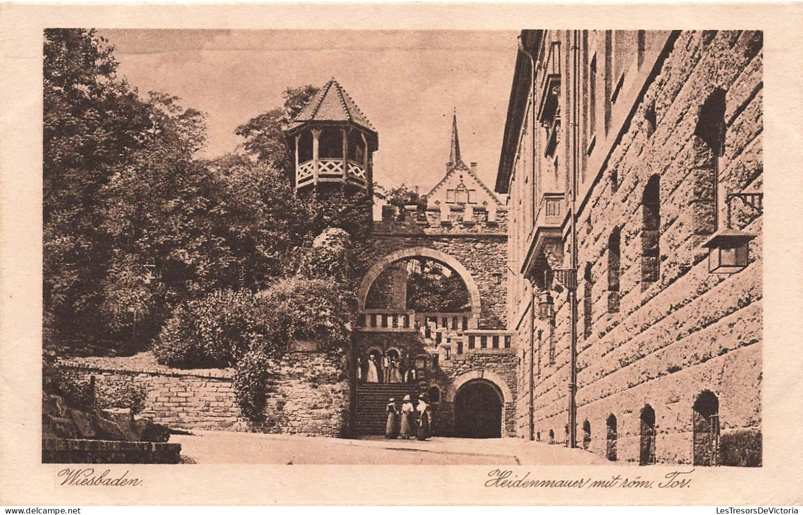 ALLEMAGNE - Wiesbaden  Mur Des Païens Avec Porte Romaine - Carte Postale Ancienne - Wiesbaden