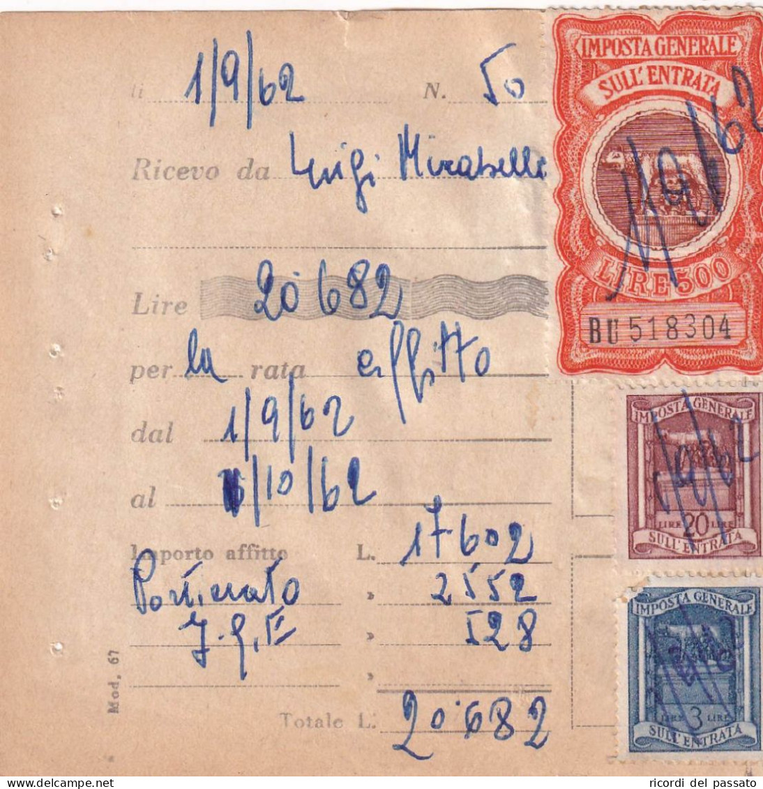 Marche Da Bollo Sù Ricevuta - Revenue Stamps