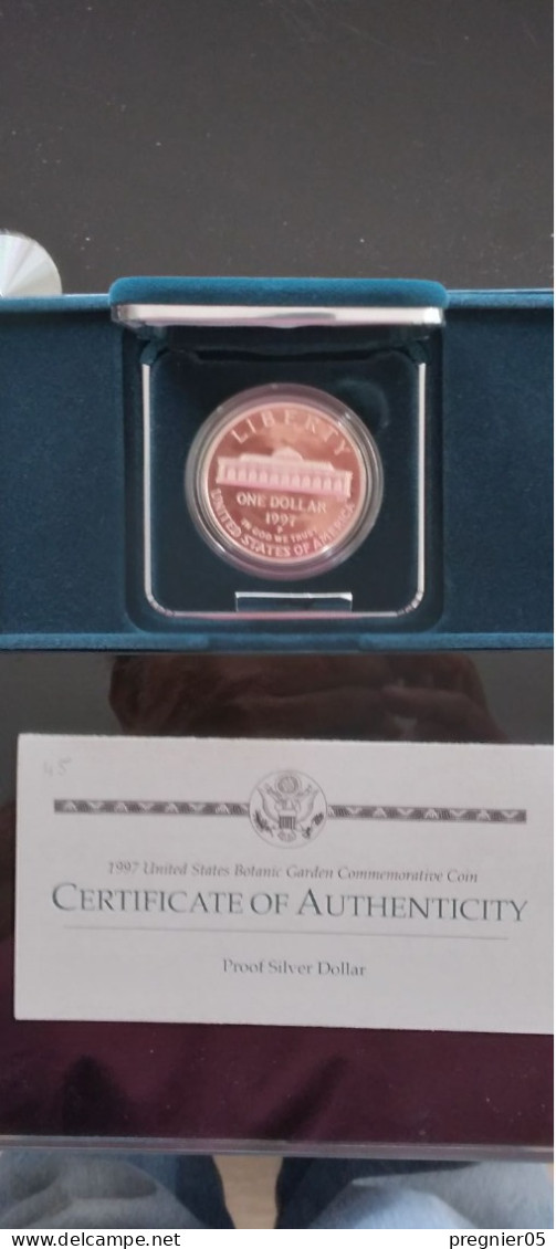 USA - Coffret Pièce 1 $ Botanic Garden Commemorative Silver Proof 1997 - Verzamelingen