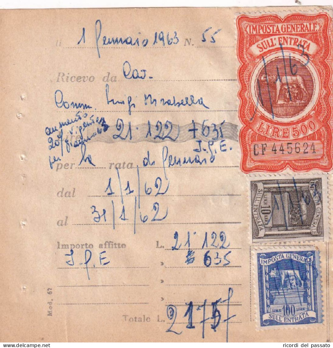 Marche Da Bollo Sù Ricevuta - Revenue Stamps