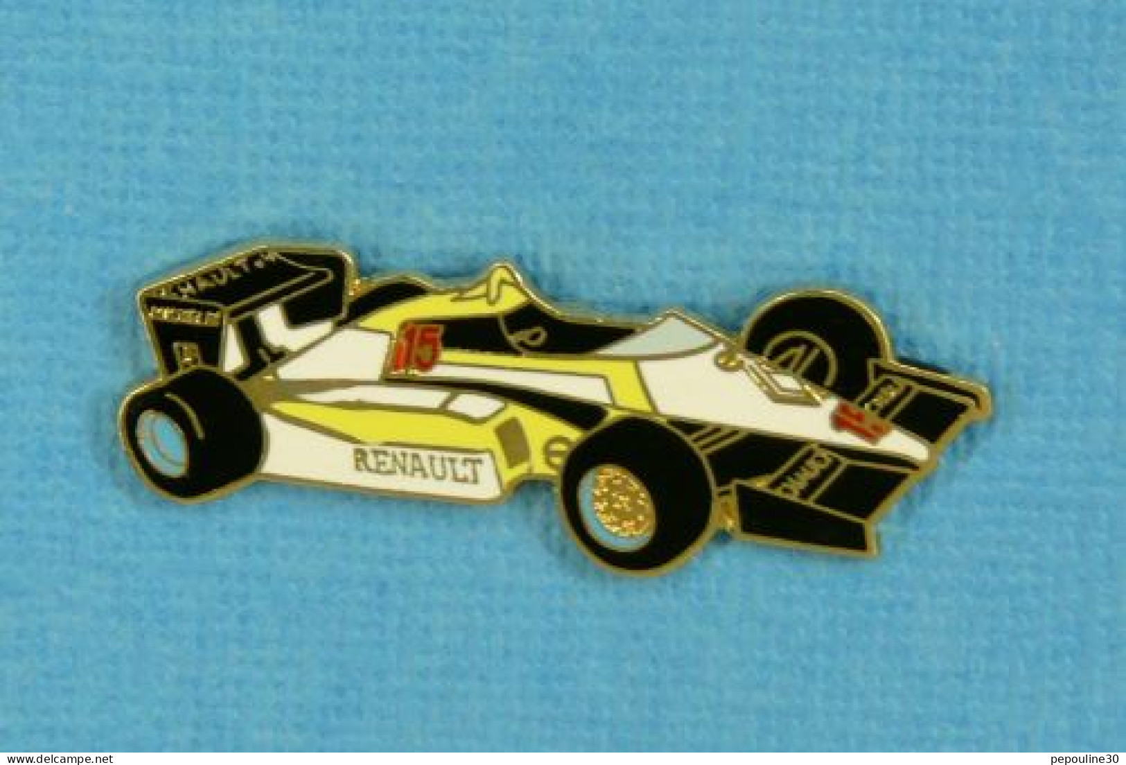 1 PIN'S /  ** F1 / MONOPLACE RENAULT RE50 / CHAMPIONNAT DU MONDE -1984 ** . (J.Y. Ségalen Collection) - F1