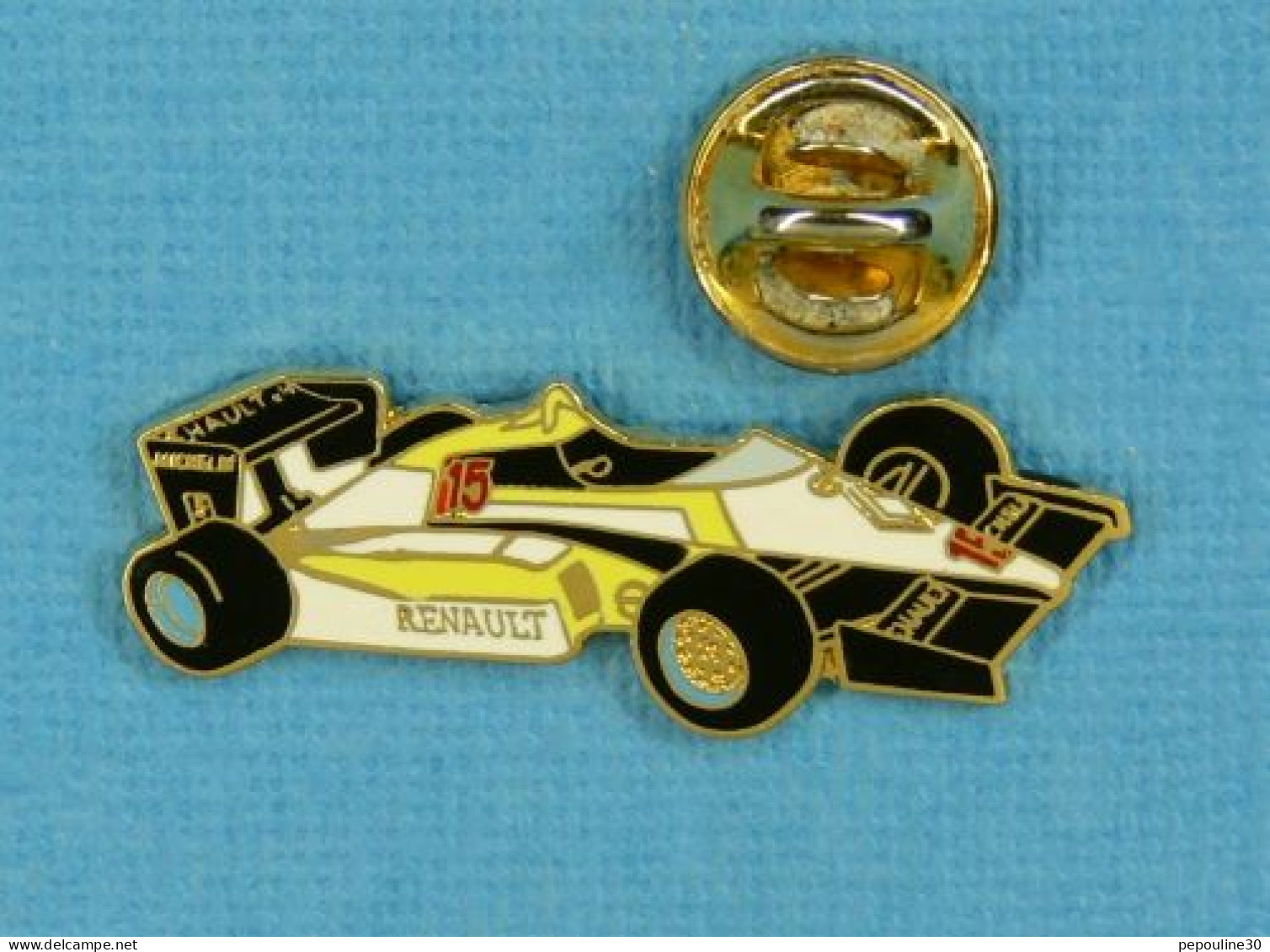 1 PIN'S /  ** F1 / MONOPLACE RENAULT RE50 / CHAMPIONNAT DU MONDE -1984 ** . (J.Y. Ségalen Collection) - F1