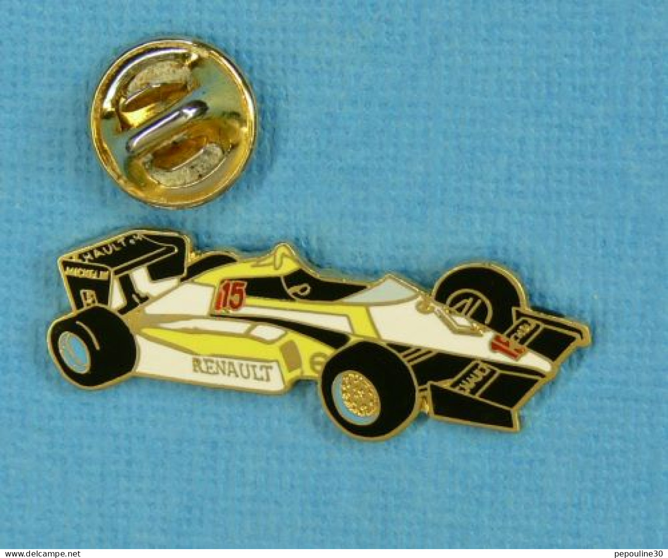 1 PIN'S /  ** F1 / MONOPLACE RENAULT RE50 / CHAMPIONNAT DU MONDE -1984 ** . (J.Y. Ségalen Collection) - F1