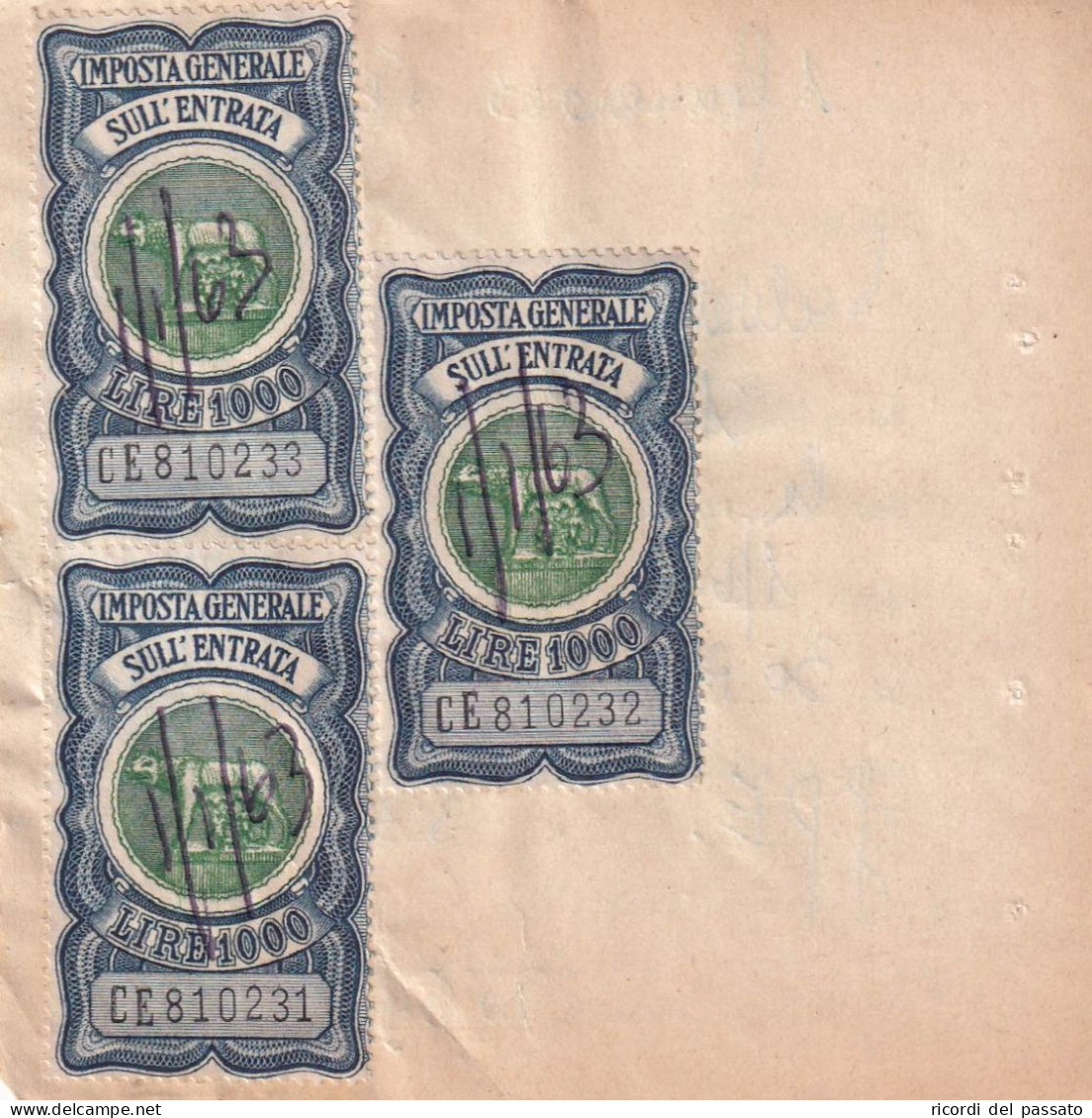 Marche Da Bollo Sù Ricevuta - Revenue Stamps