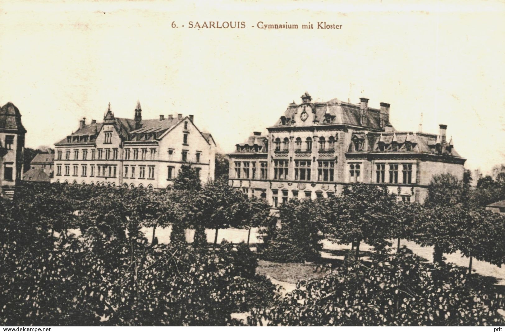 Saarlouis Gymnasium Mit Kloster Saarland 1924 Used Real Photo Postcard. French "Poste Aux Armees 219" Postmark - Kreis Saarlouis