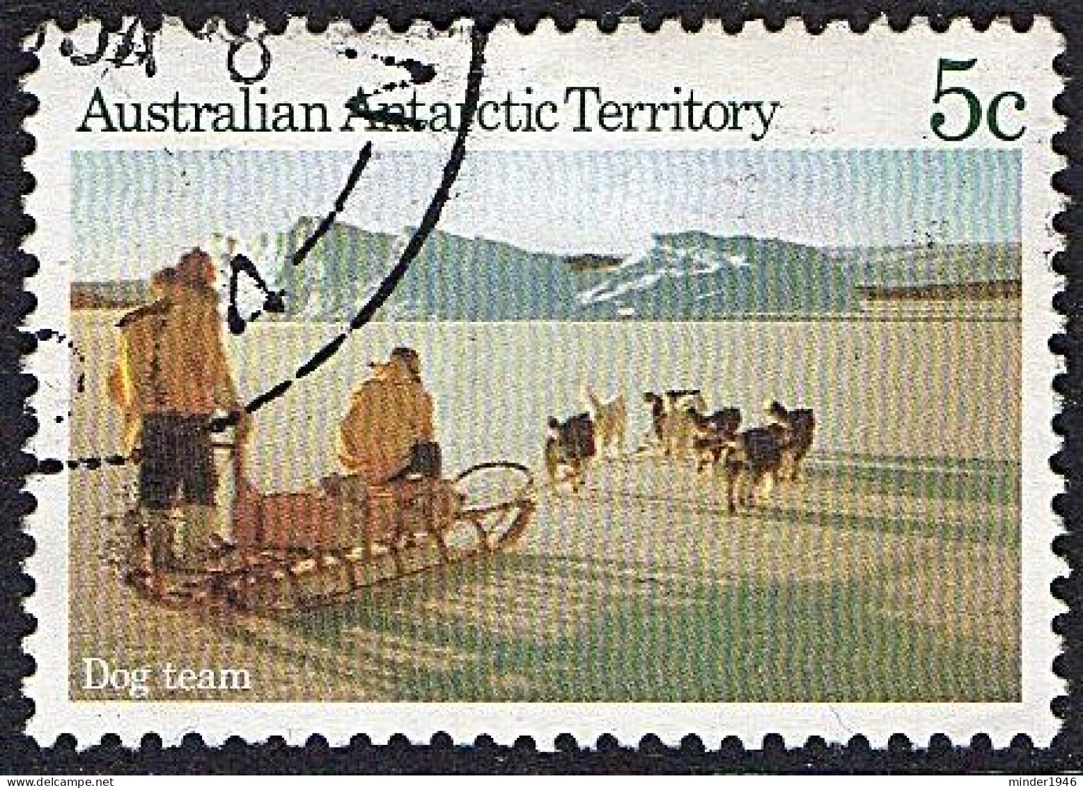 AUSTRALIAN ANTARCTIC TERRITORY (AAT) 1984 QEII 5c Multicoloured, Scenes-Dog Team SG64 FU - Usati