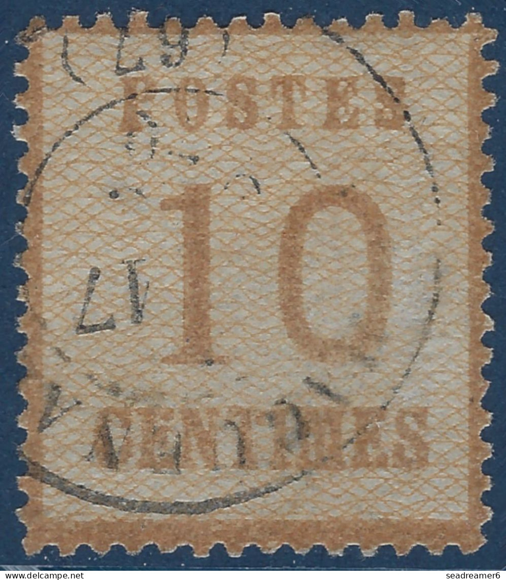 FRANCE Alsace Lorraine FEV 1870 N°5 10c Bistre Burelage Renversé Oblitéré Française De HAGUENAU TTB - Oblitérés