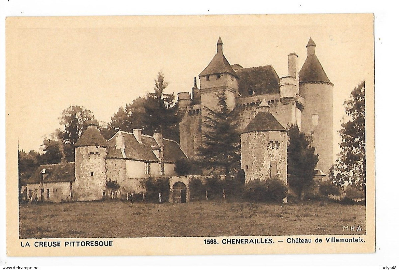 CHENERAILLES   (cpa 23)   Château De Villemonteix - Chenerailles