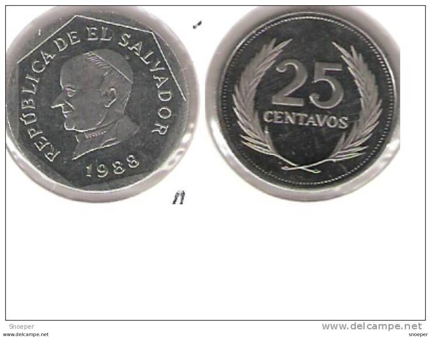 El Salvador ,25 Cents 1988,km 157, Proof !!!!!!!!! - El Salvador