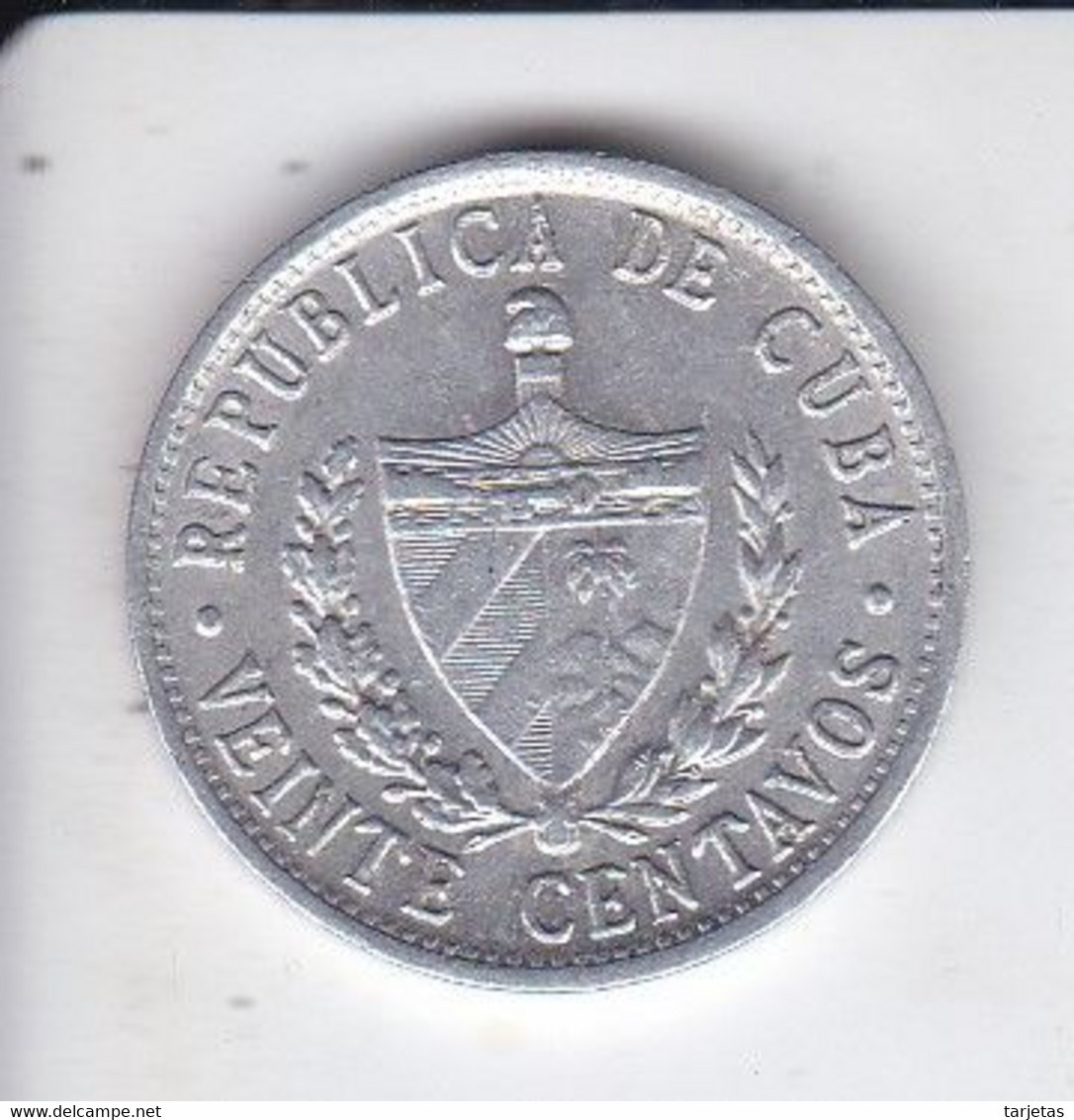 MONEDA DE CUBA DE 20 CENTAVOS DEL AÑO 1971 (COIN) - Kuba