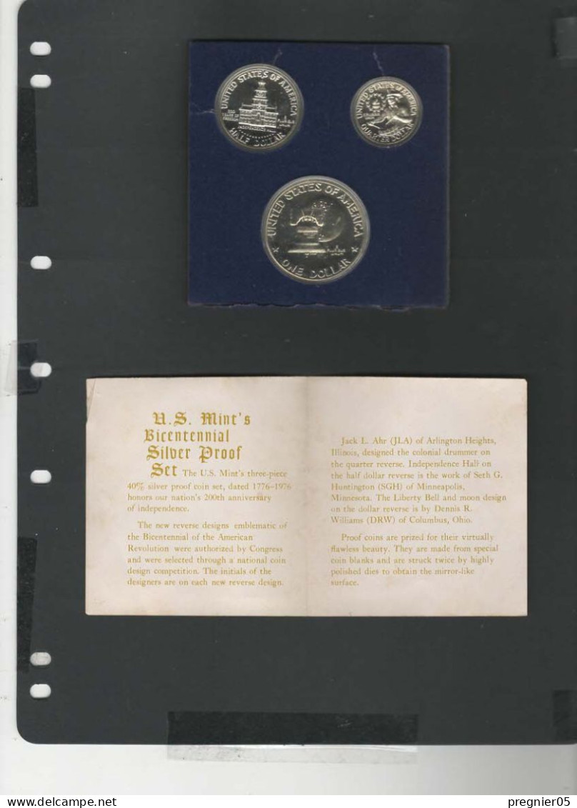 USA - Coffret 3 Pièces Bicentennial Silver Proof 1976 - Sammlungen