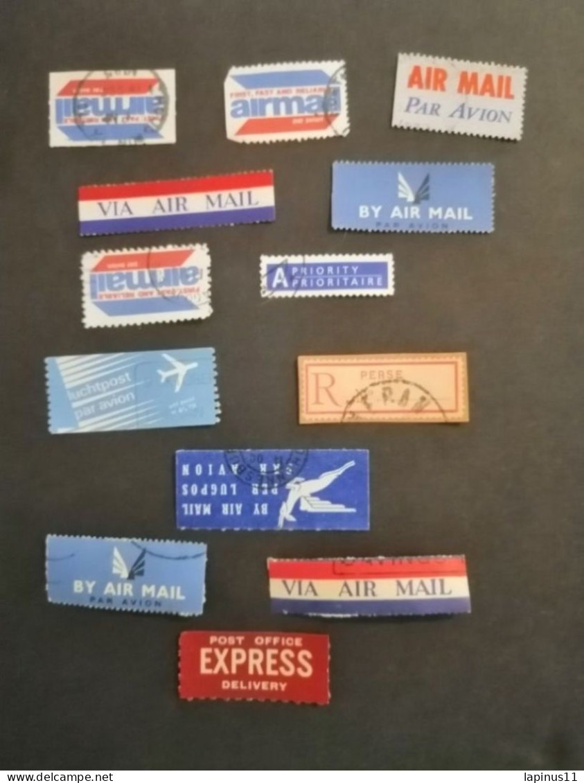 Liban Lebanon Aviation Transport  Stamps  13 Labels Air Mails Etichette  Di Voyage - Baggage Labels & Tags