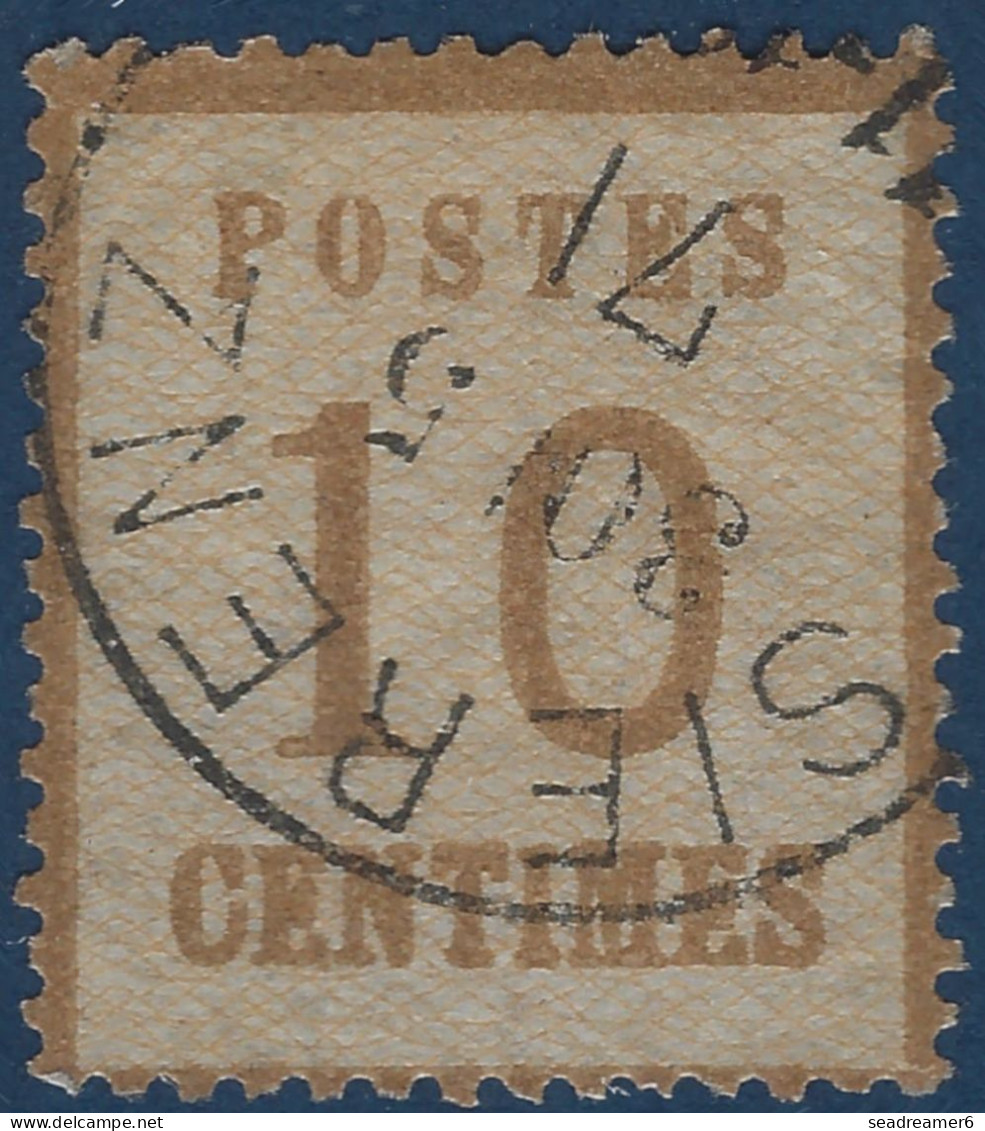 Alsace Lorraine N°5 10c Brun Oblitéré Dateur Allemand De SIERENZ TTB & R - Used Stamps