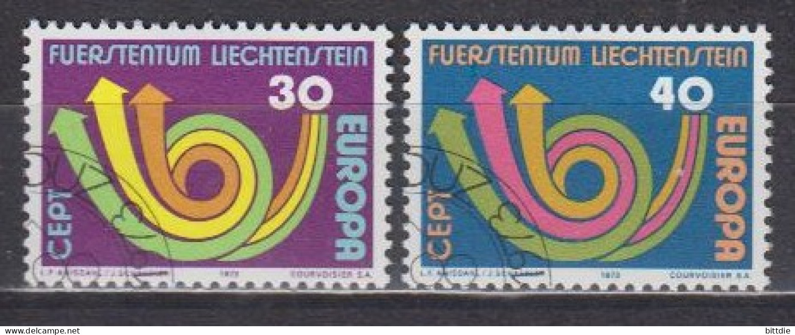 Europa/Cept'73 , Liechtenstein  579/80 , O  (G 2107) - 1973