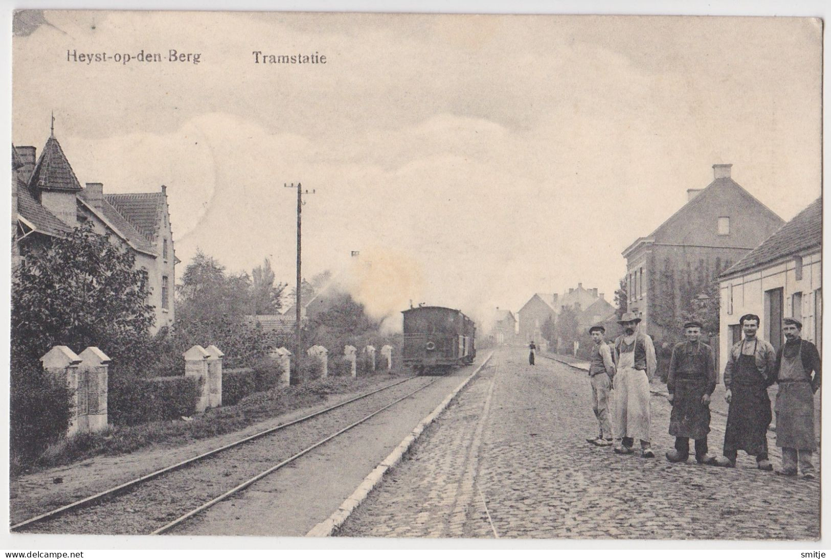 HEIST OP DEN BERG 1915 STATION STATIE MET STOOMTRAM VICINAL - FELDPOST LANDSTURM BATAILLON HAGEN  4 COMP - Heist-op-den-Berg