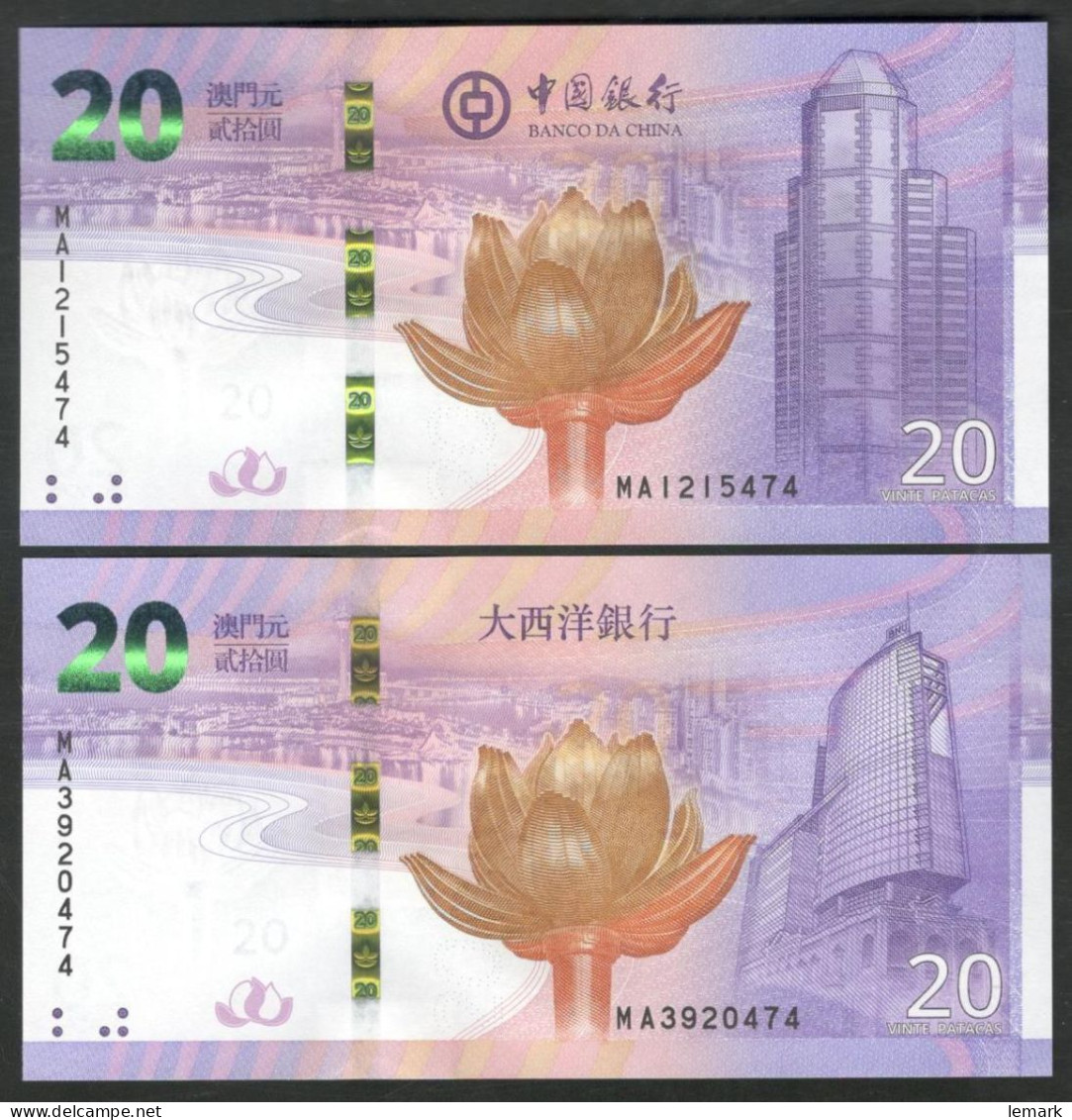 Macau 2 X 20 Patacas 2019  P89/127 UNC - Macao