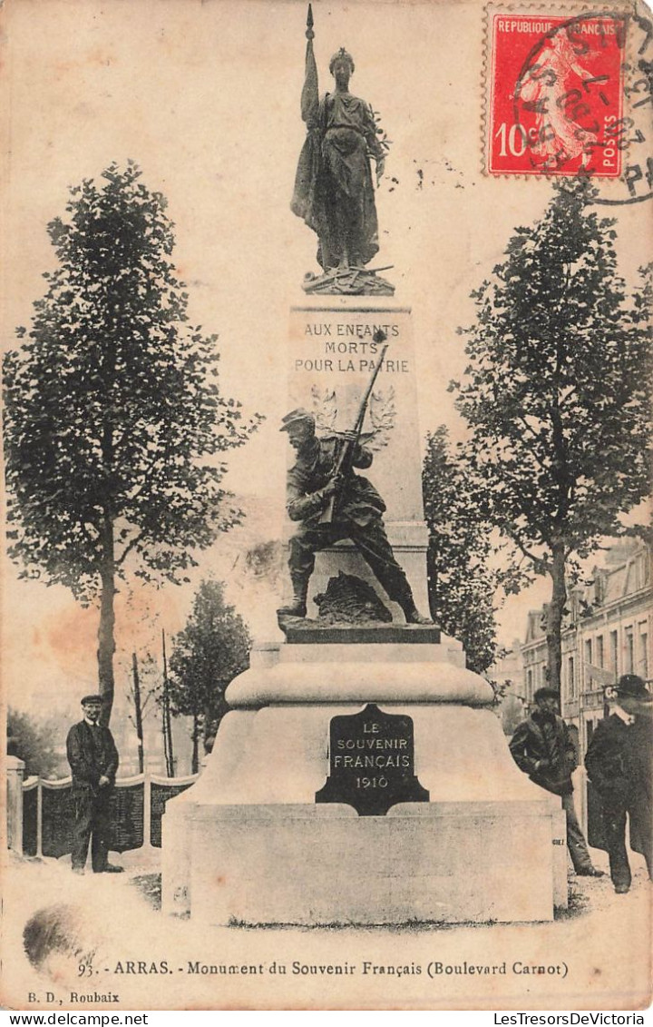 FRANCE - Arras - Monument Du Souvenir Français ( Boulevard Carnot) - Carte Postale Ancienne - Arras