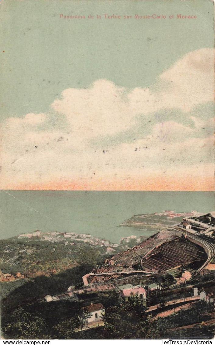 FRANCE - La Turbie - Panorama De La Turbie Sur Monte Carlo Et Monaco - Colorisé - Carte Postale Ancienne - La Turbie