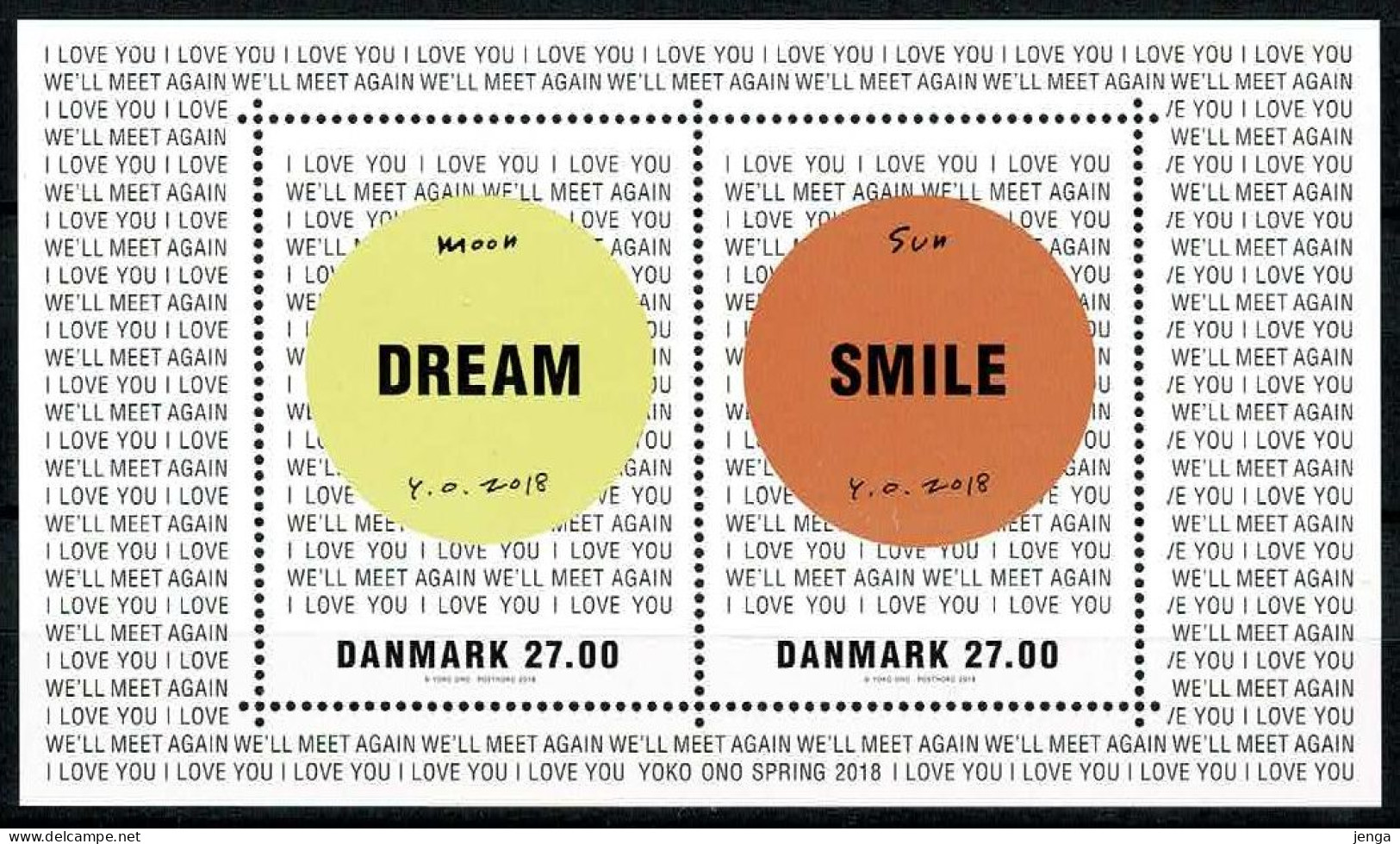 Denmark 2018; Art - Yoko Ono; Souvenir Sheet MNH(**). - Nuovi