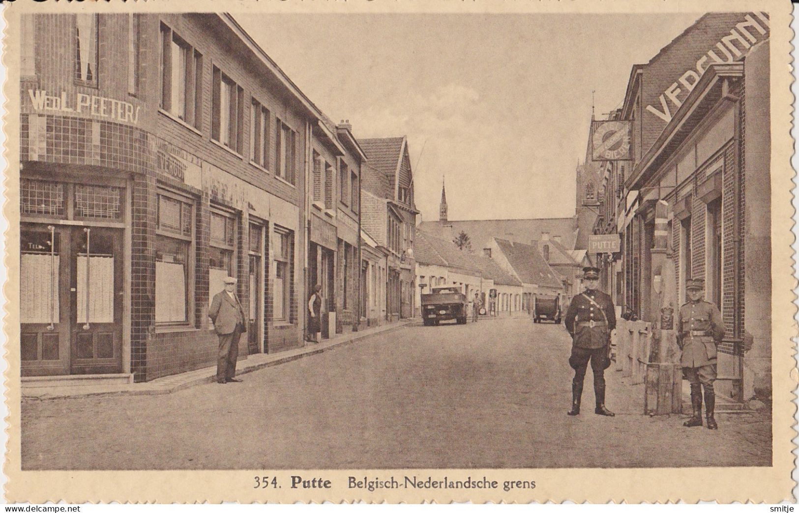 PUTTE CA. 1930 GRENS DOUANE CAFE - MOOIE ANIMATIE - HOELEN KAPELLEN 354 - Kapellen