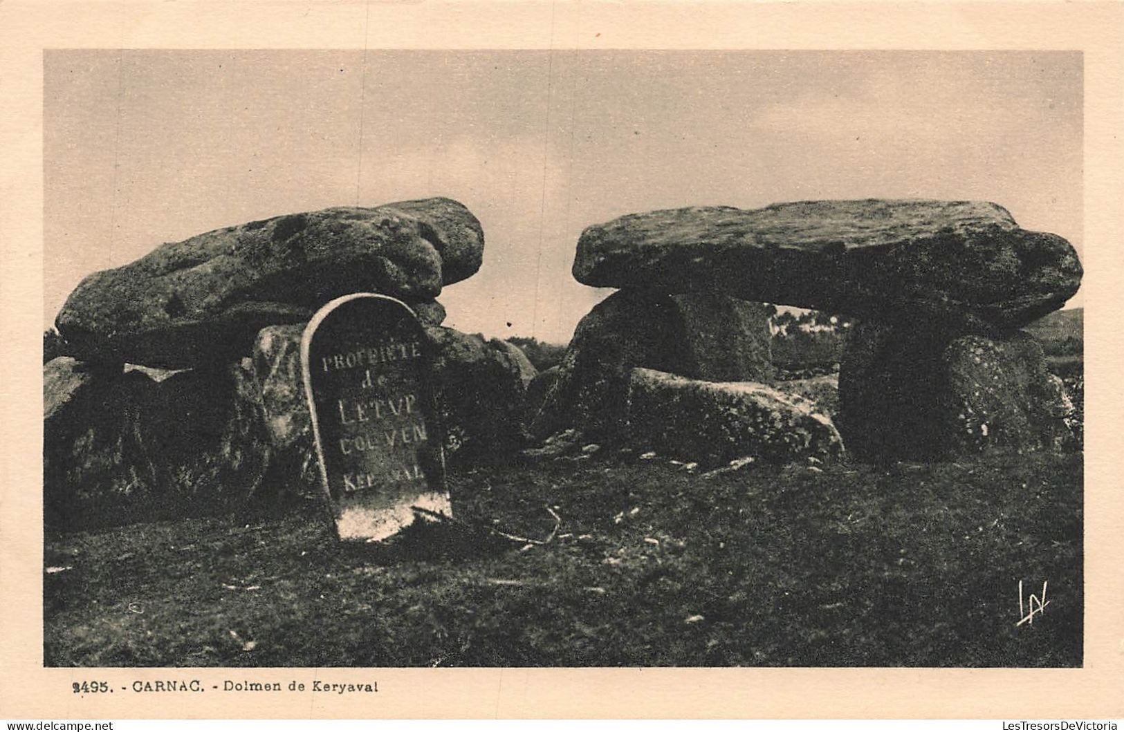 FRANCE - Carnac - Dolmen De Keryaval - Propriété De Letup Colven - Carte Postale Ancienne - Carnac