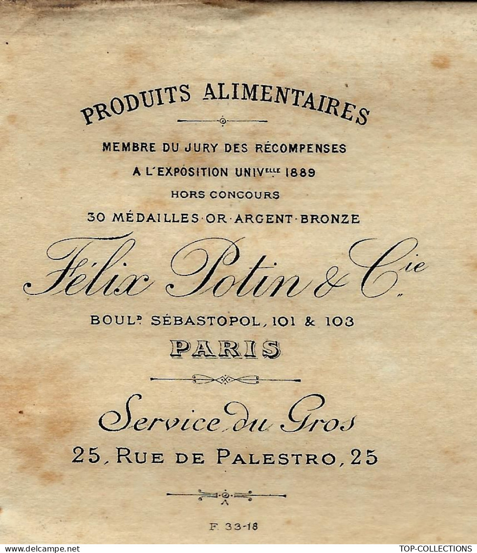 1896  ENTETE Felix Potin Paris Pour Rumeau à Blanquefort   V.SCANS + HISTORIQUE - 1800 – 1899