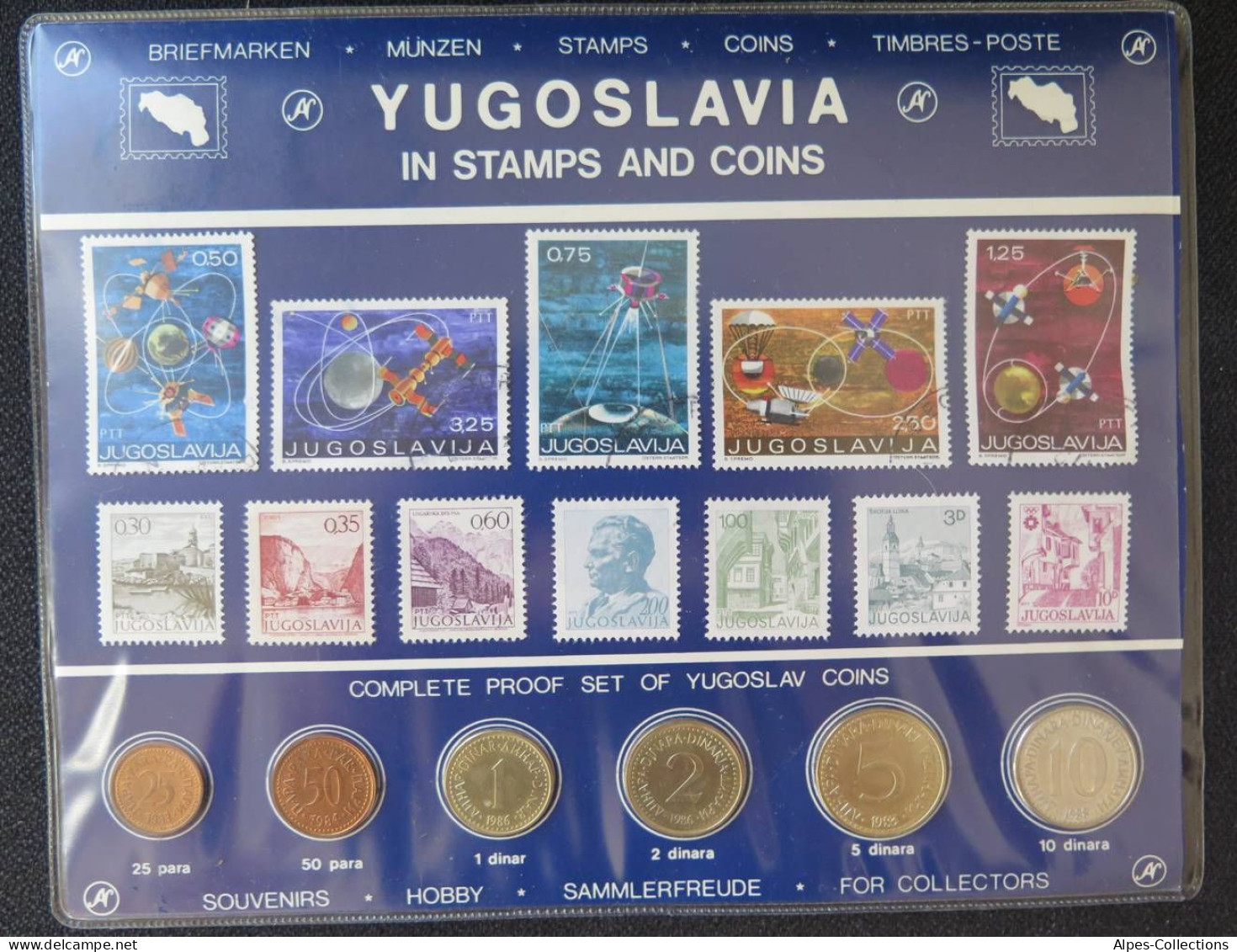 YUGX01 - YOUGOSLAVIE - Set De 6 Monnaies Et 12 Timbres - 25 Para à 10 Dinara - Yougoslavie