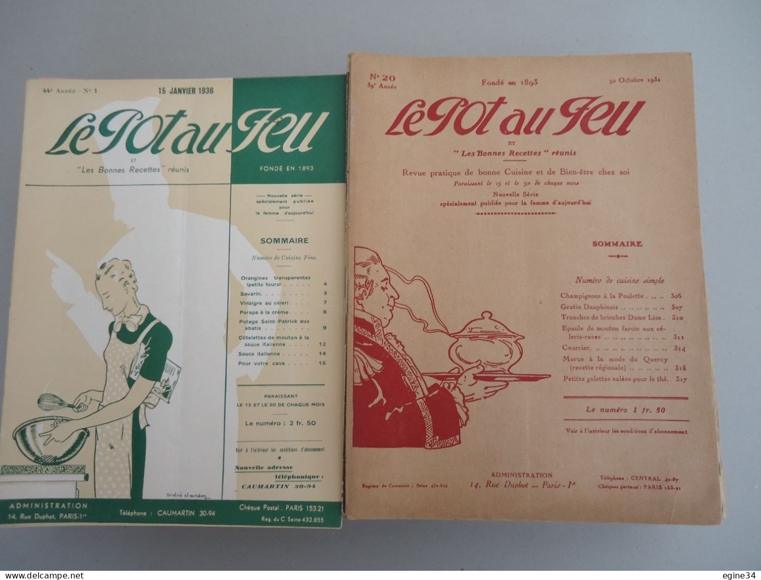 Lot De 110 Revues Culinaires - Le Pot-au-Feu - De 1931 à 1940 - - Paquete De Libros