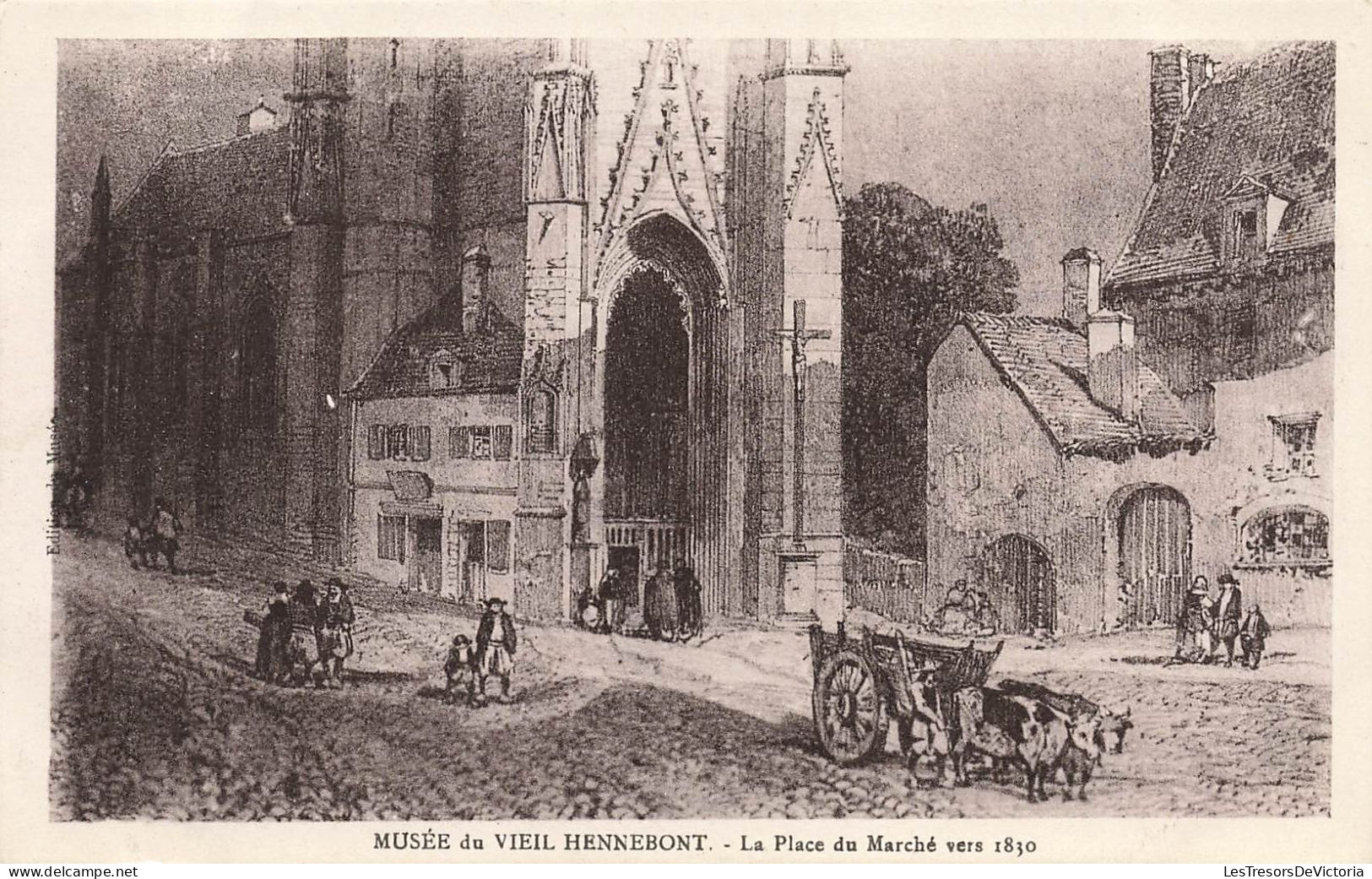 FRANCE -  Musée Du Vieil Hennebont - La Place Du Marché Vers 1830 - Carte Postale Ancienne - Hennebont