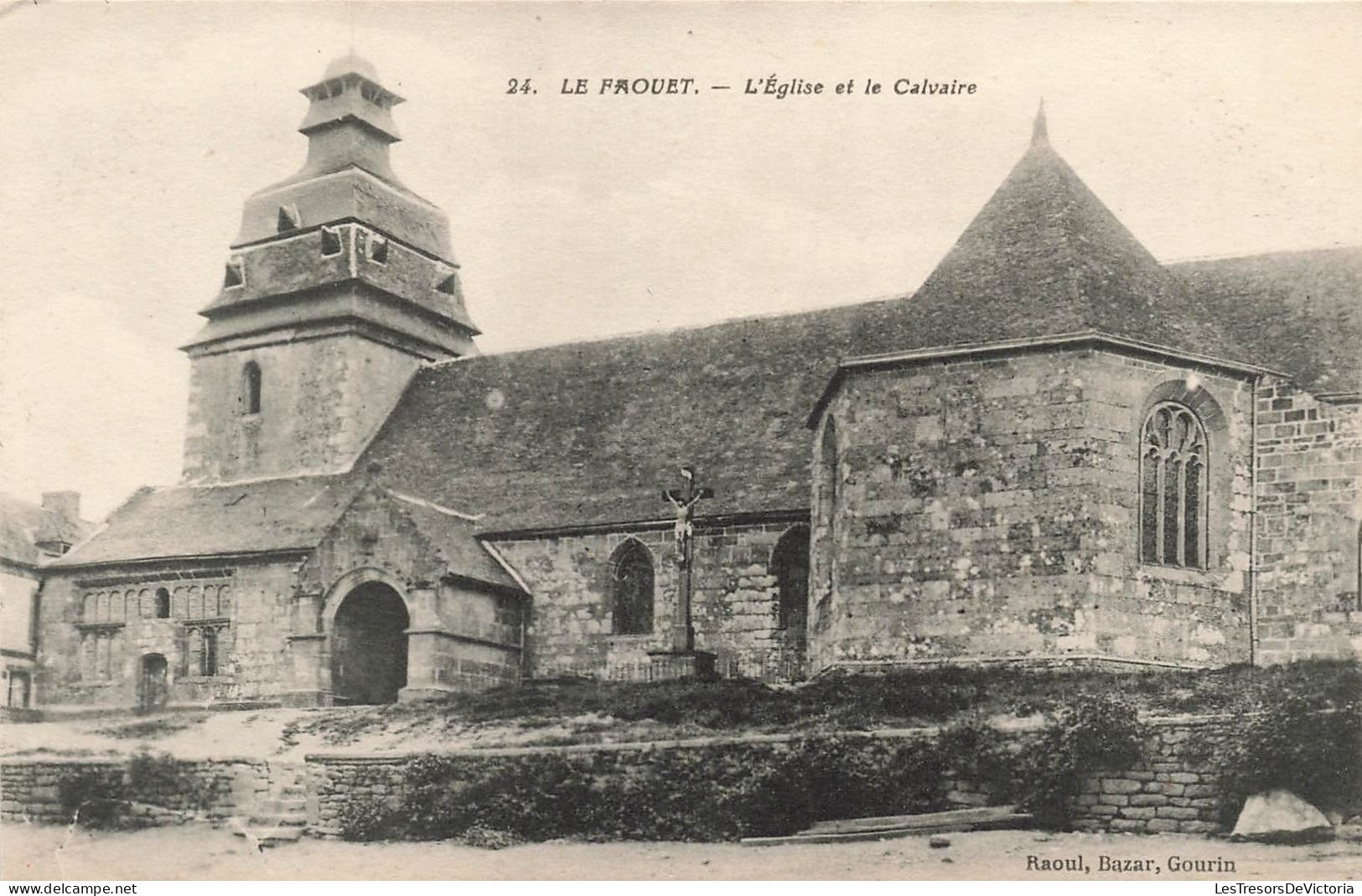 FRANCE - Le Faouet - L'Eglise Et Le Calvaire - Carte Postale Ancienne - Faouët