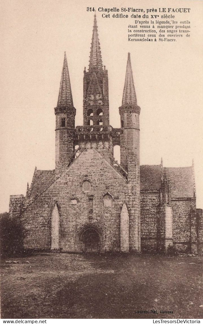 FRANCE - Le Faouet - Chapelle St Fiacre Près Le Faouet - Cet édifice Date Du XVe Siècle - Carte Postale Ancienne - Faouët