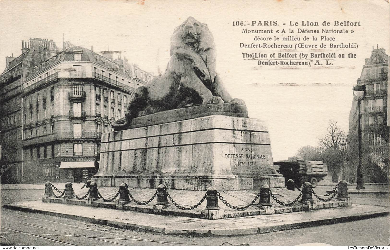 FRANCE - Paris - Le Lion De Belfort - Carte Postale Ancienne - Andere Monumenten, Gebouwen