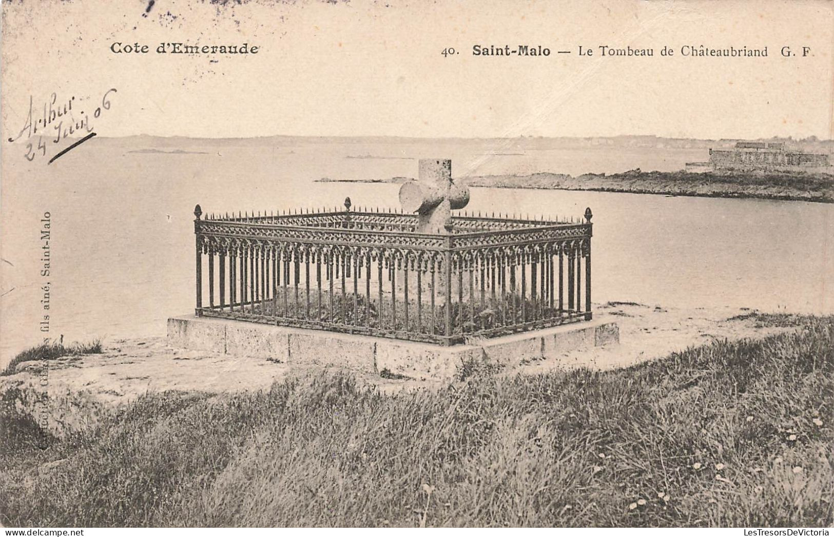 FRANCE - Saint Malo - Le Tombeau De Châteaubriand - G.F. - Carte Postale Ancienne - Saint Malo