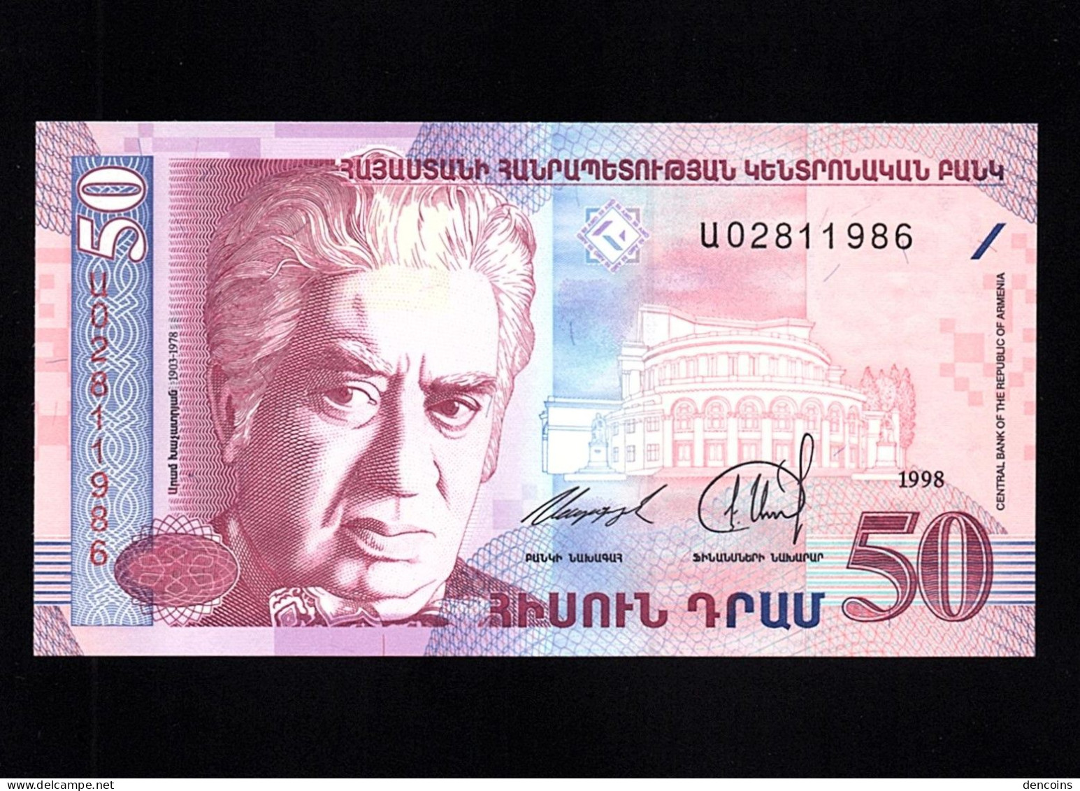 ARMENIA  P-41  50 DRAM  1998   UNC   NEUF   SIN CIRCULAR - Armenia