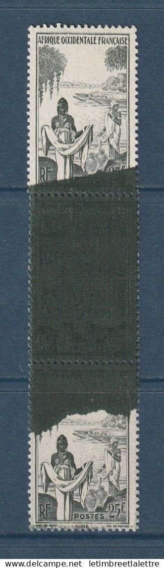 AOF - YT N° 42 ** - Neuf Sans Charnière - Grosse Tâche D'encre - Spectaculaire - 1947 - Unused Stamps