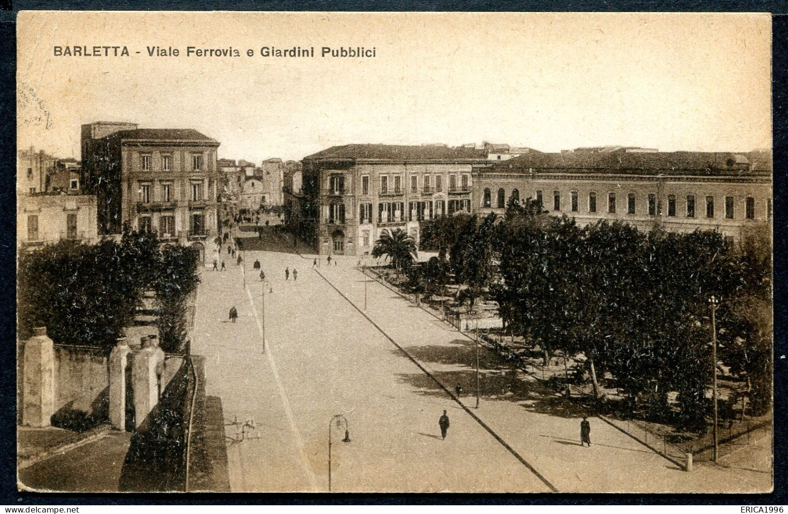 CV4083 BARLETTA (BAT) Viale Ferrovia E Giardini Pubblici, FP, Viaggiata 1934 Per Trieste, Ottime Condizioni - Barletta