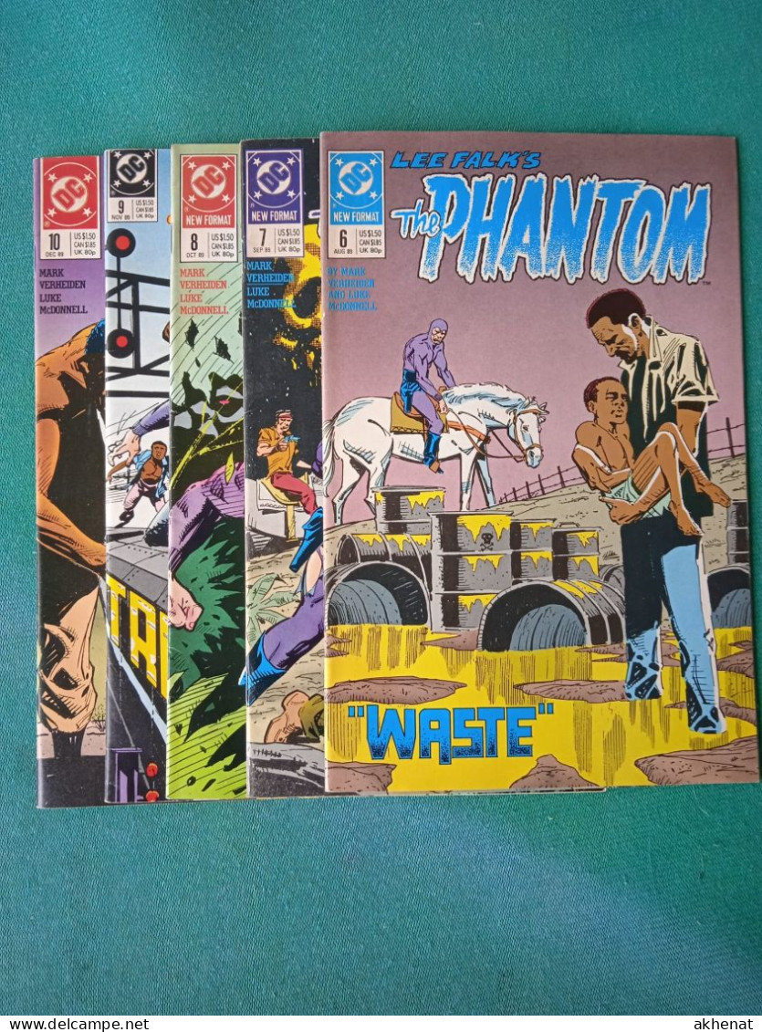 BIG KK - Lee Falk's THE PHANTOM 1989: DC Serie 6+7+8+9+10 Usati. Per Condizioni Vedi Scan (FMT) - DC