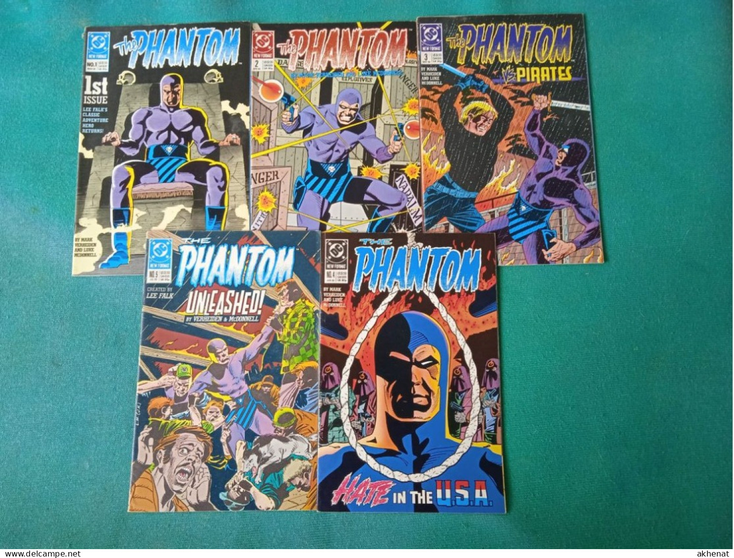 BIG KK - Lee Falk's THE PHANTOM 1989: DC Serie 1+2+3+4+5 Usati. Per Condizioni Vedi Scan (FMT) - DC