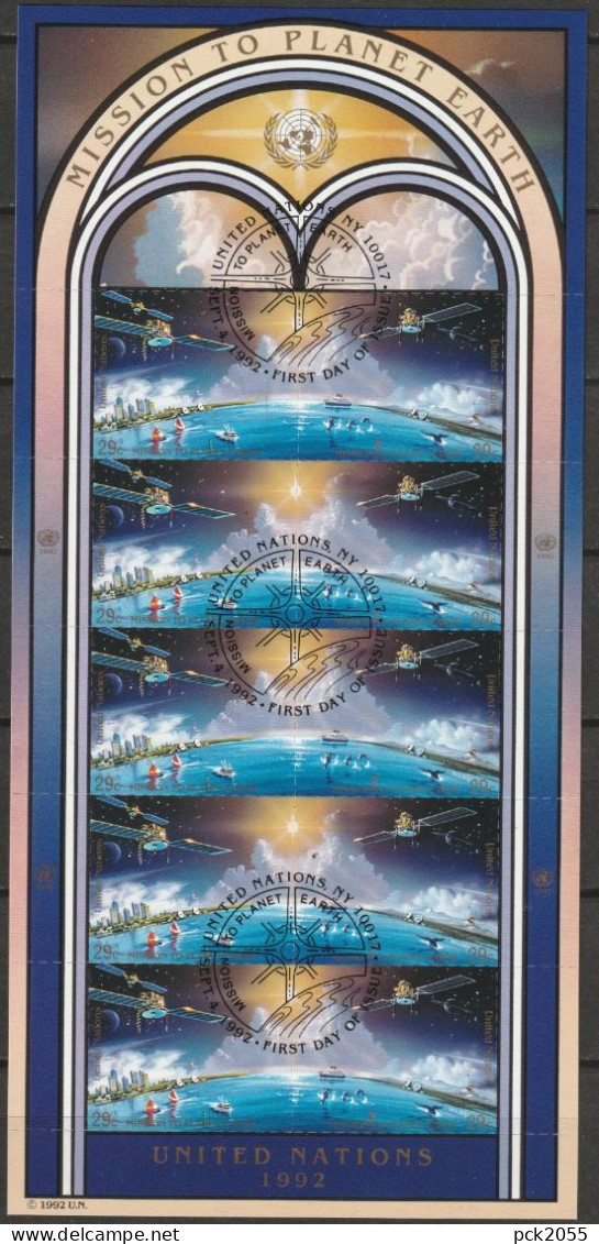 UNO New York 1992 MiNr.633 - 634 Kleinbogen O Gestempelt Internationales Weltraumjahr ( E269 ) Günstige Versandkosten - Hojas Y Bloques