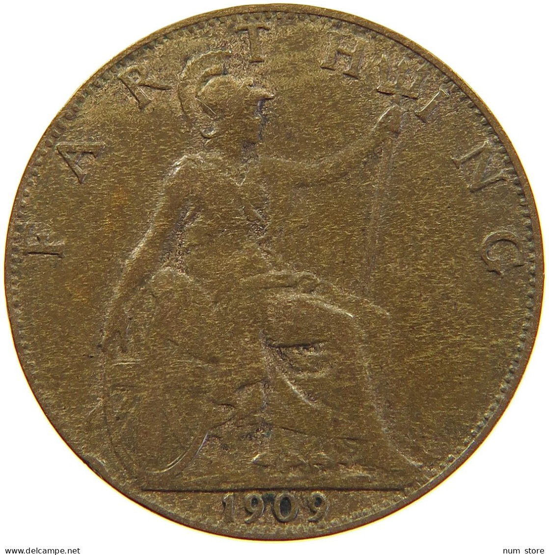 GREAT BRITAIN FARTHING 1909 #s010 0177 - B. 1 Farthing