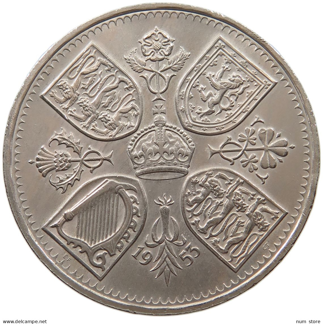 GREAT BRITAIN 5 SHILLINGS 1953 TOP #a049 0741 - L. 1 Crown