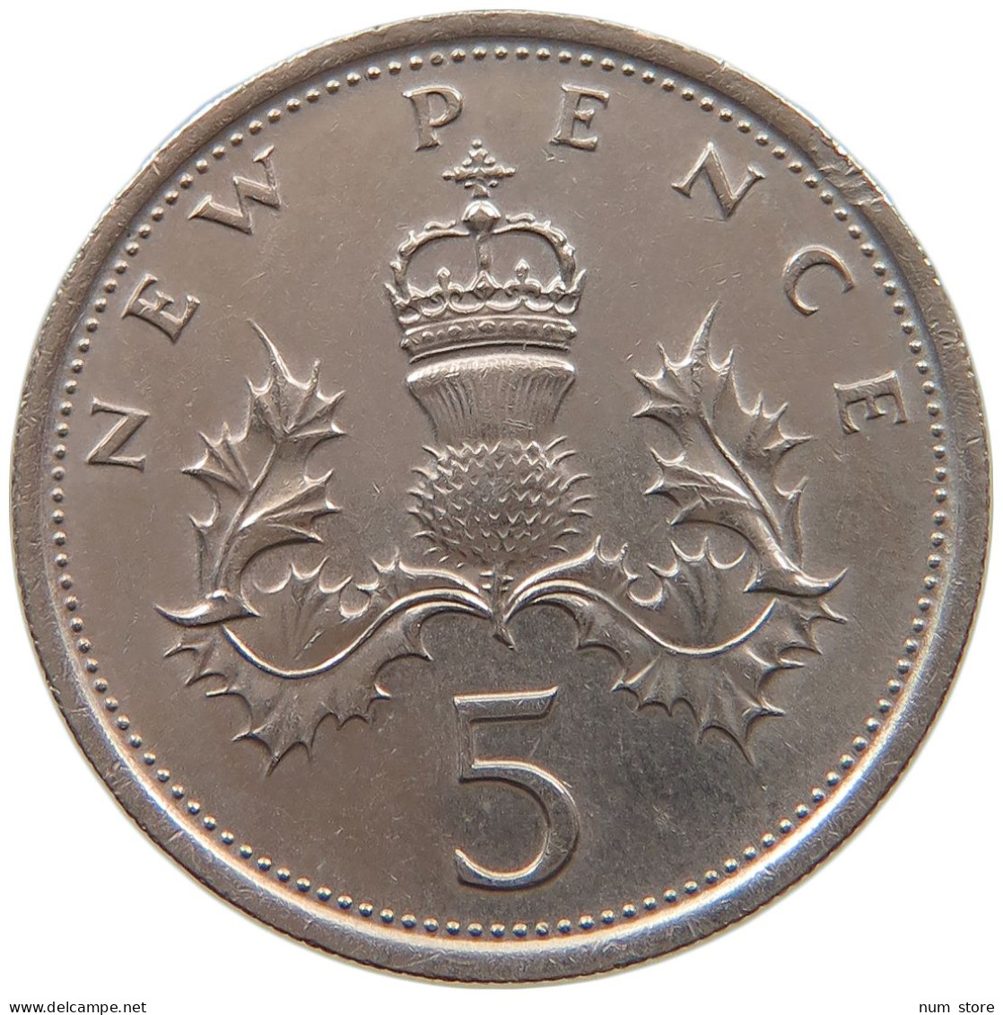 GREAT BRITAIN 5 PENCE 1977 #a072 0333 - 5 Pence & 5 New Pence